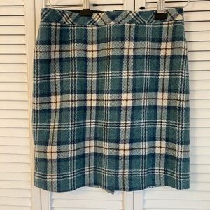 LL Bean Plaid Wool Favorite Fit Skirt Womens 14 Heritage Academic Ivy League
